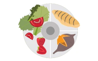 Plate filled with fish, vegetables, and sweet potato